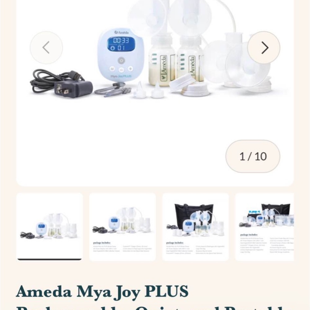 Ameda Mya Joy PLUS Pump Set in Light Blue and White - Picture 3 of 4